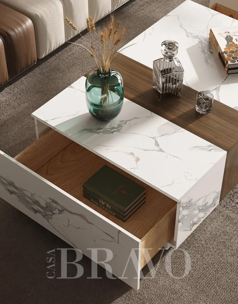طاولة تخزين مركزية من الرخام - كازا برافو