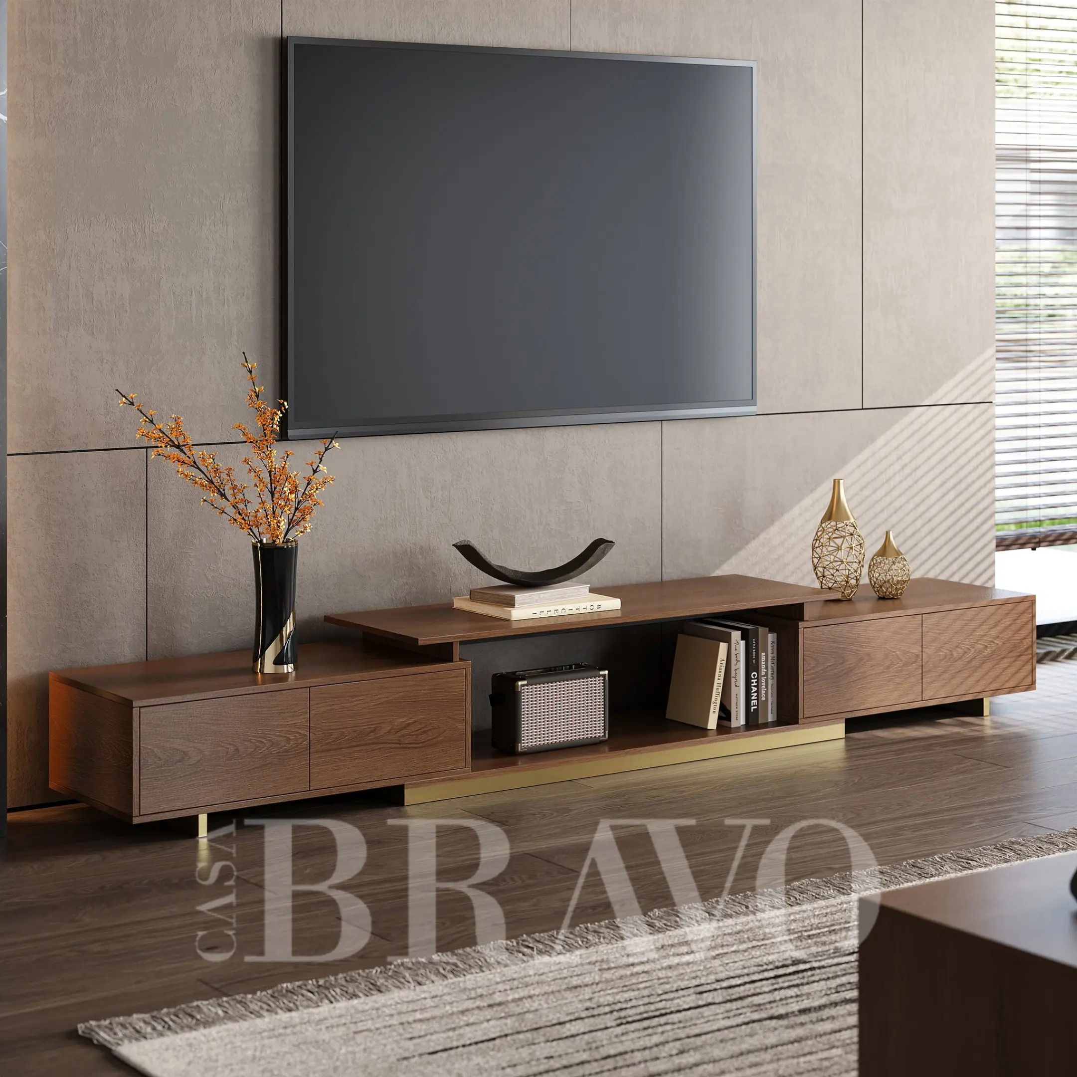 وحدة تلفزيون بيضاوية بتصميم منتصف القرن