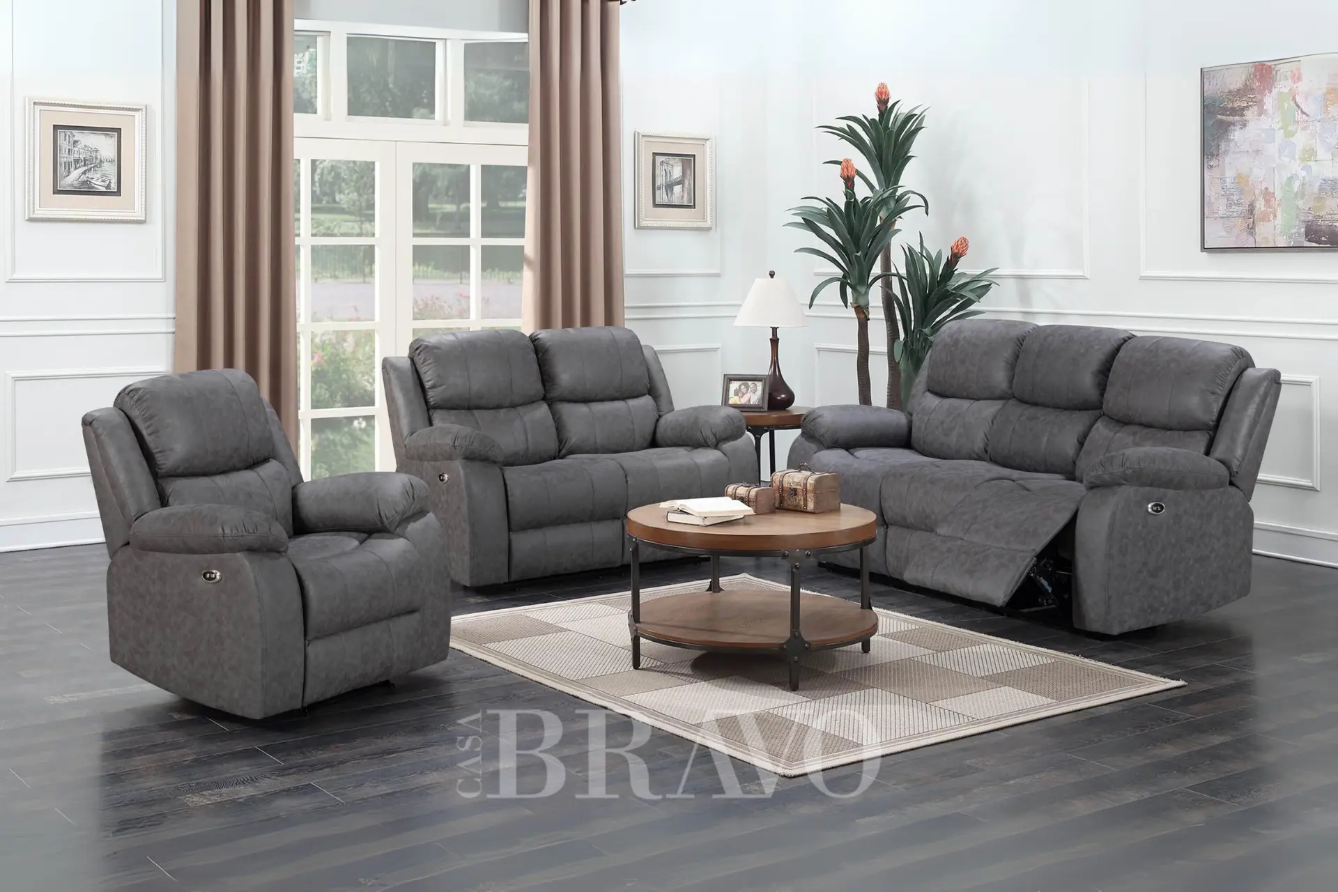 طقم كنبات استرخاء كهربائي 3+2+1 – راحة بلمسة زر