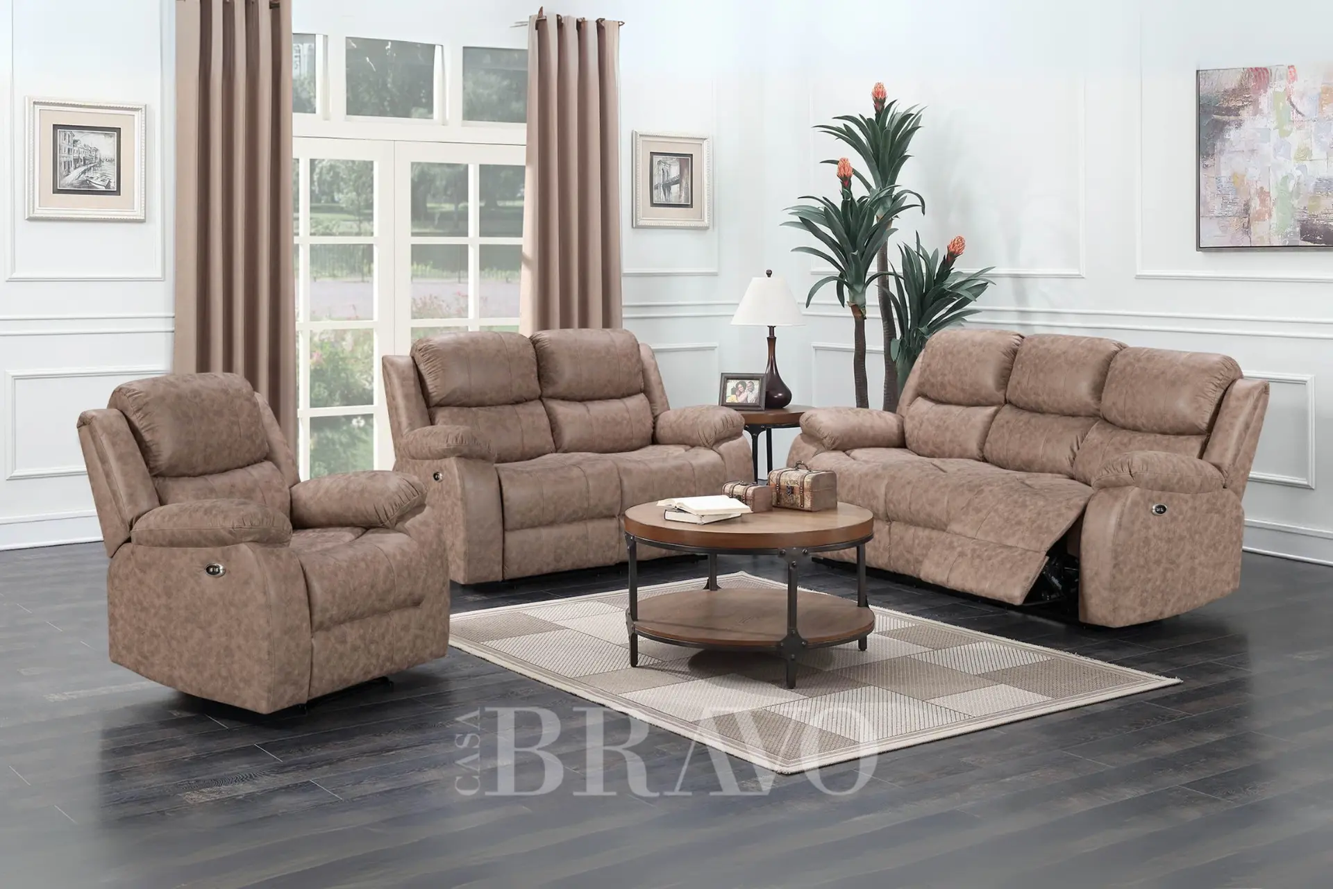 طقم كنبات استرخاء كهربائي 3+2+1 – راحة بلمسة زر