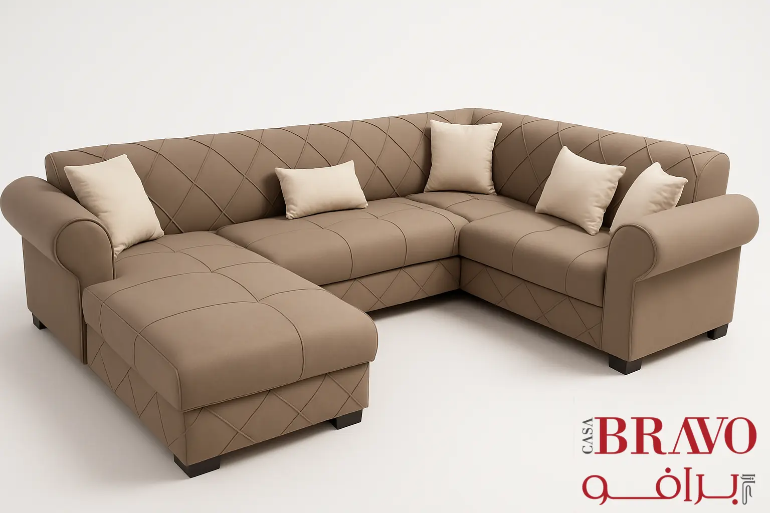 أريكة سامانتا على شكل حرف U