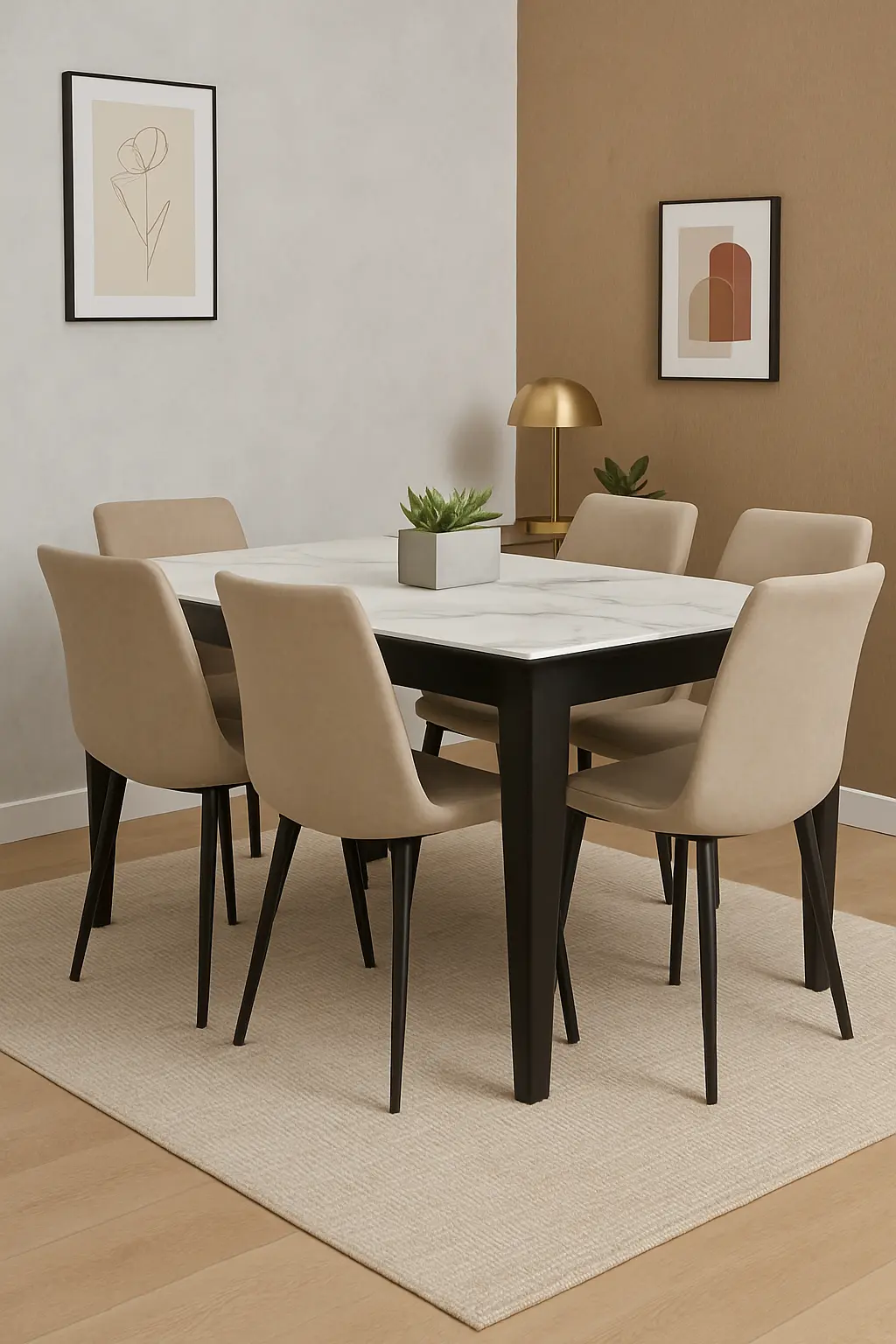 طقم سفرة بمظهر رخام نوار