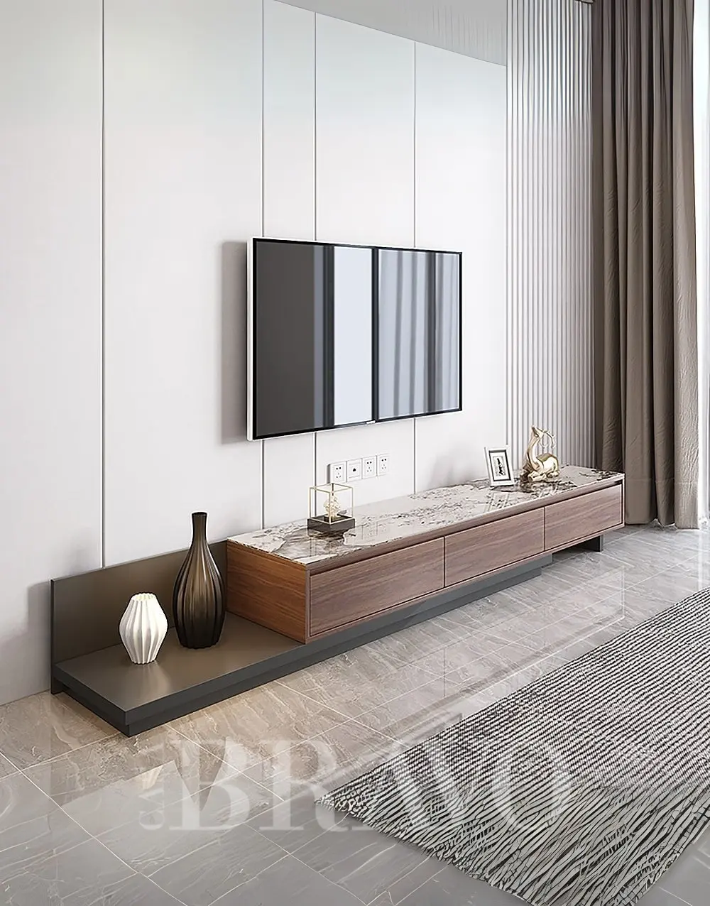 وحدة  تلفزيون  الوسائط ماربيلا ذات السطح الحجري