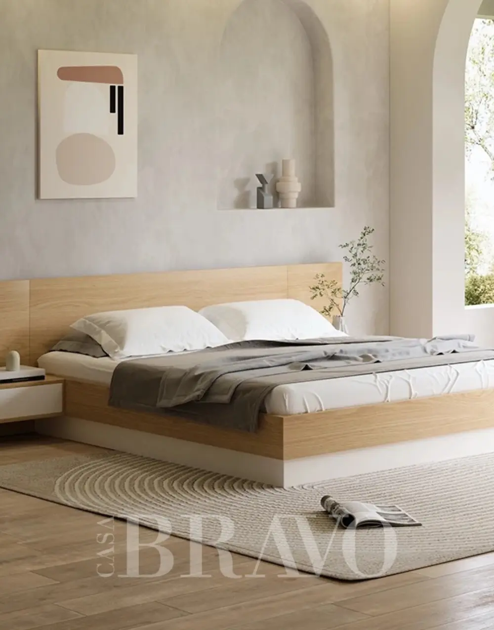 طقم سرير ZenForm مع طاولات جانبية - بساطة طبيعية