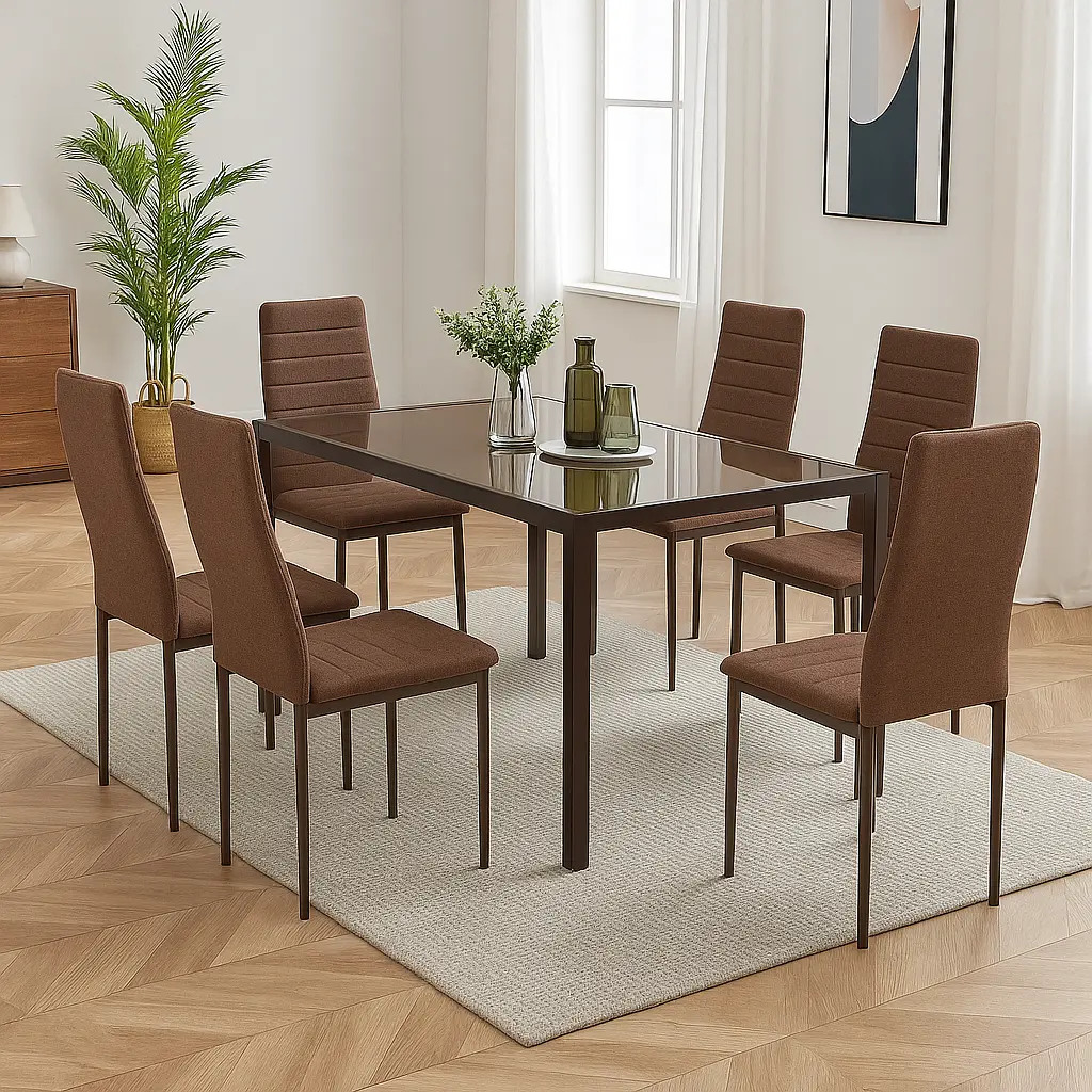 طقم 'الحد الأدنى اللامع' (بني مستطيل)