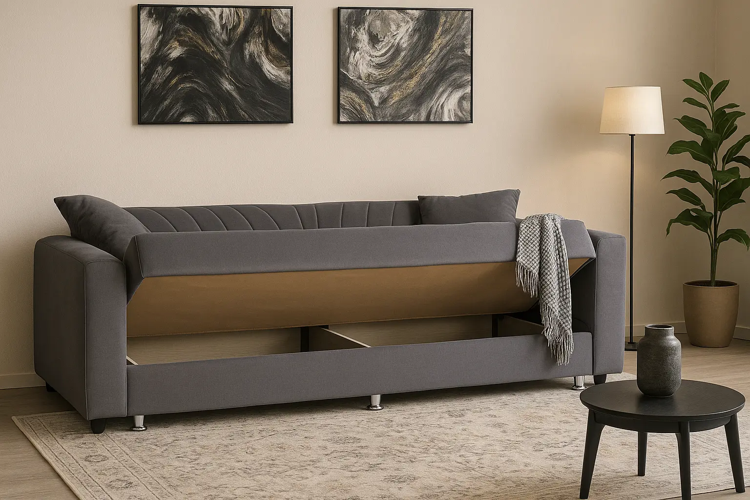 أريكة سرير فاخرة للتخزين من كازا برافو - راحة أنيقة ووظائف ذكية