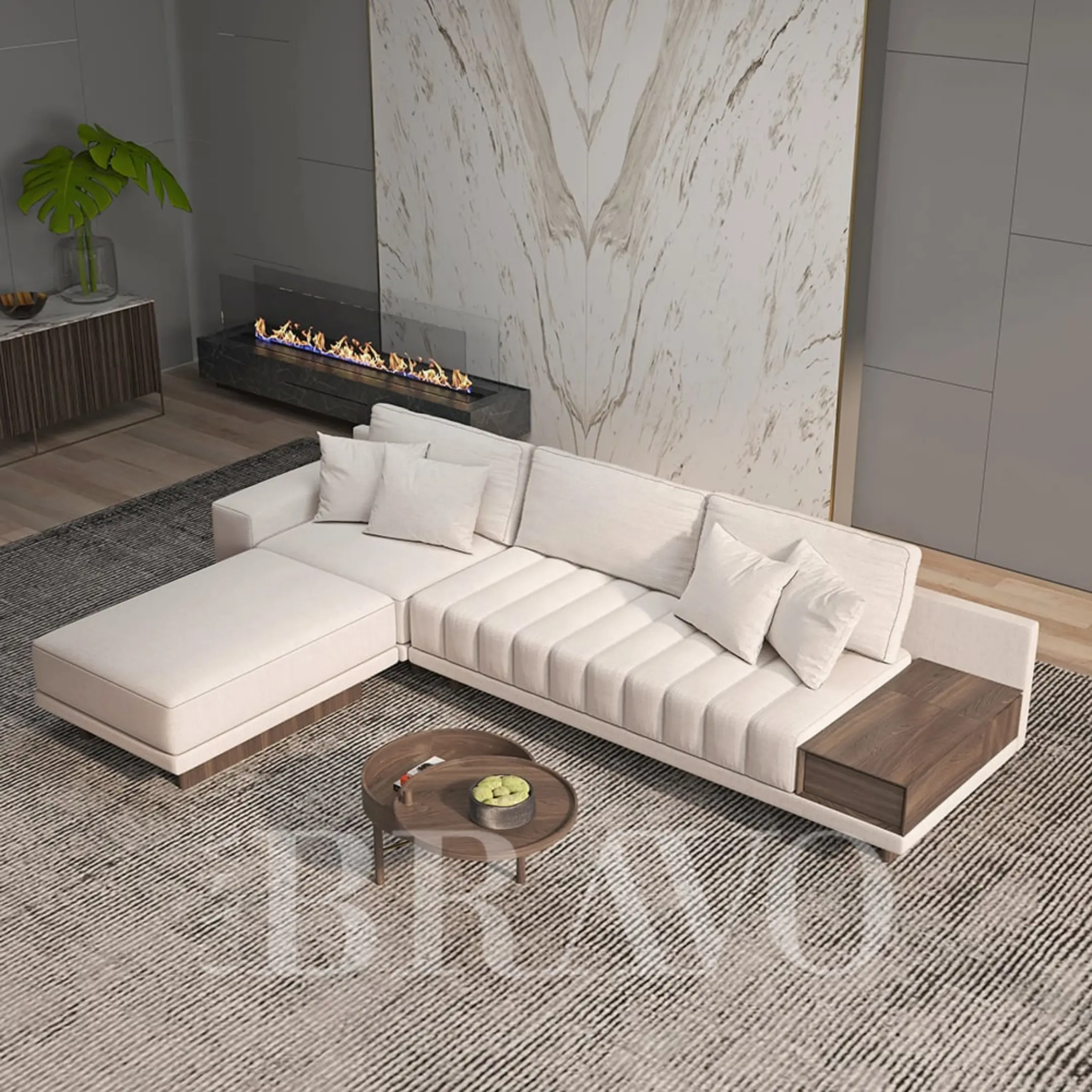 أريكة ماييرز زاوية مع مسند قدم ووحدة تحكم