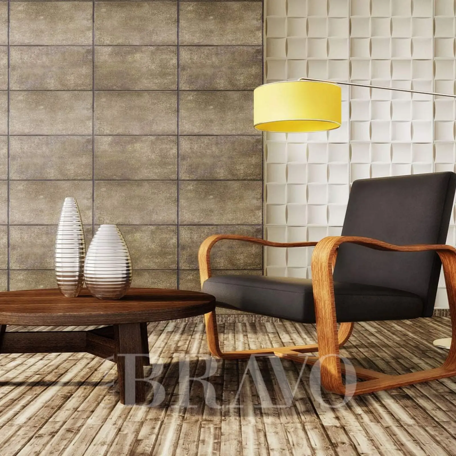 لوحة حائط مربعة منحنية ثلاثية الأبعاد - كسوة حائط زخرفية حديثة