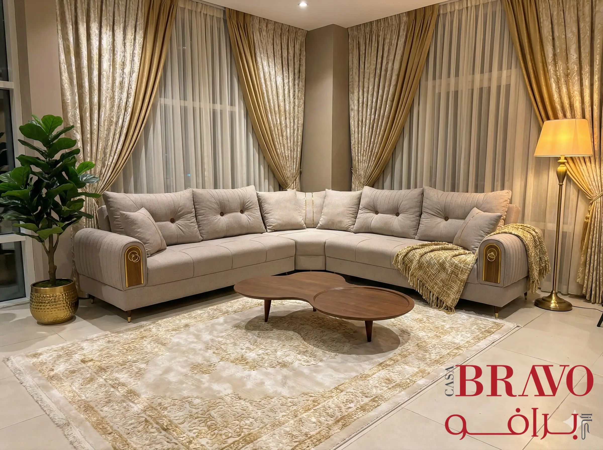 أريكة زاوية على شكل حرف L سارة