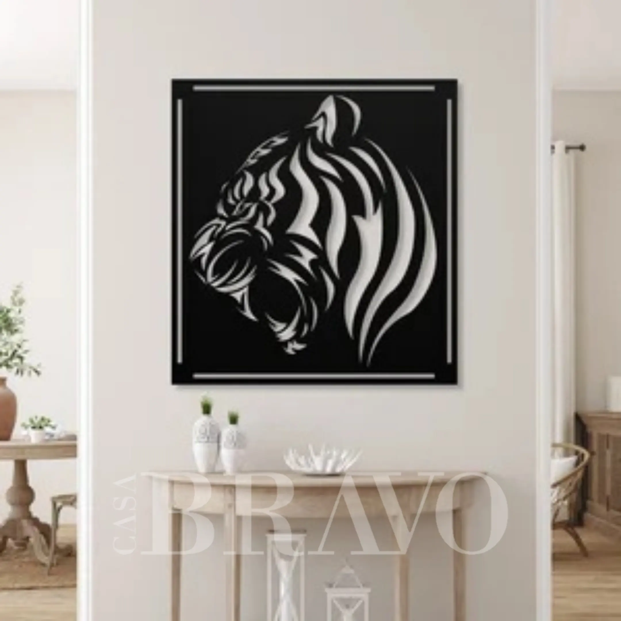 لوحة فنية جدارية لامرأة عصرية - لوحة سوداء مقطوعة من لوح MDF