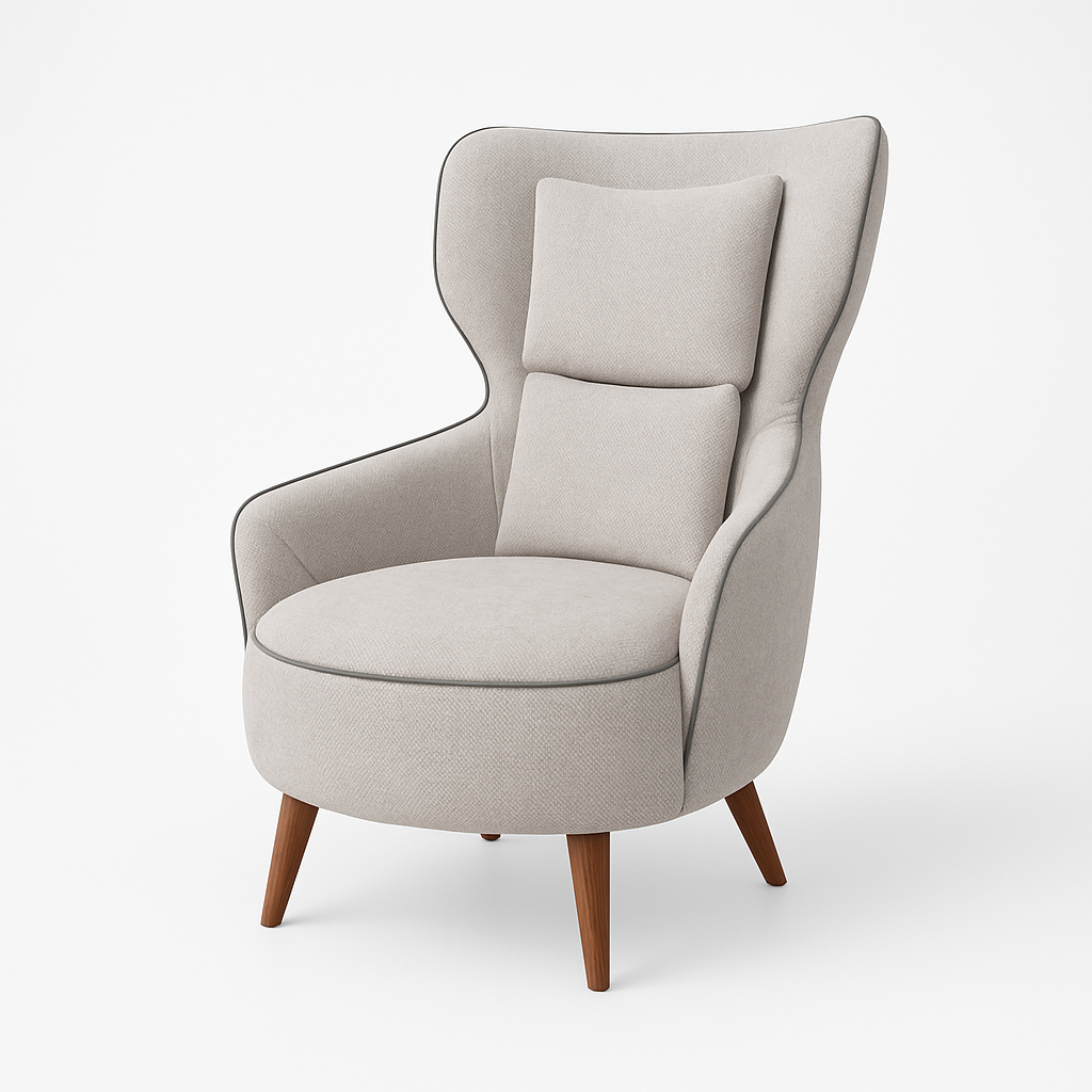 كرسي بذراعين من قماش مالدون