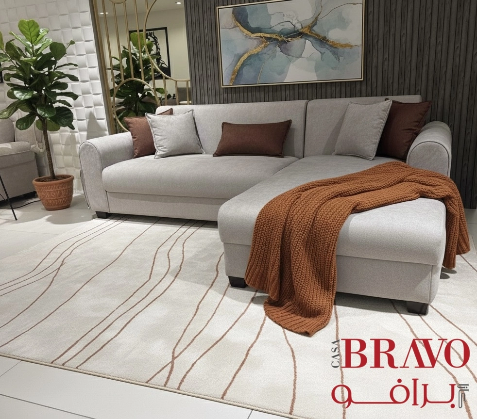 أريكة لوغان زاوية يسارية بالقماش